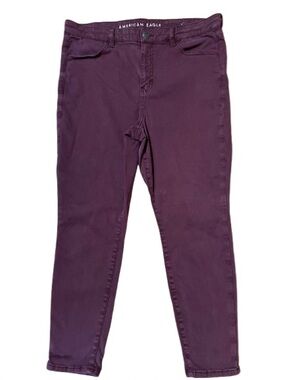 American Eagle Outfitters Stretch Hi Rise Jegging Plum Jeans Size 16